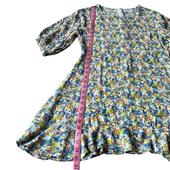 Faithfull The Brand Revolve Jeanette Floral Spring Summer Mini Dress, Sz Large - Picture 10 of 12